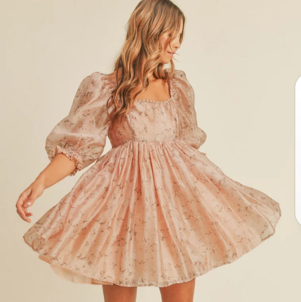 Mable  Floral Dress with Lace